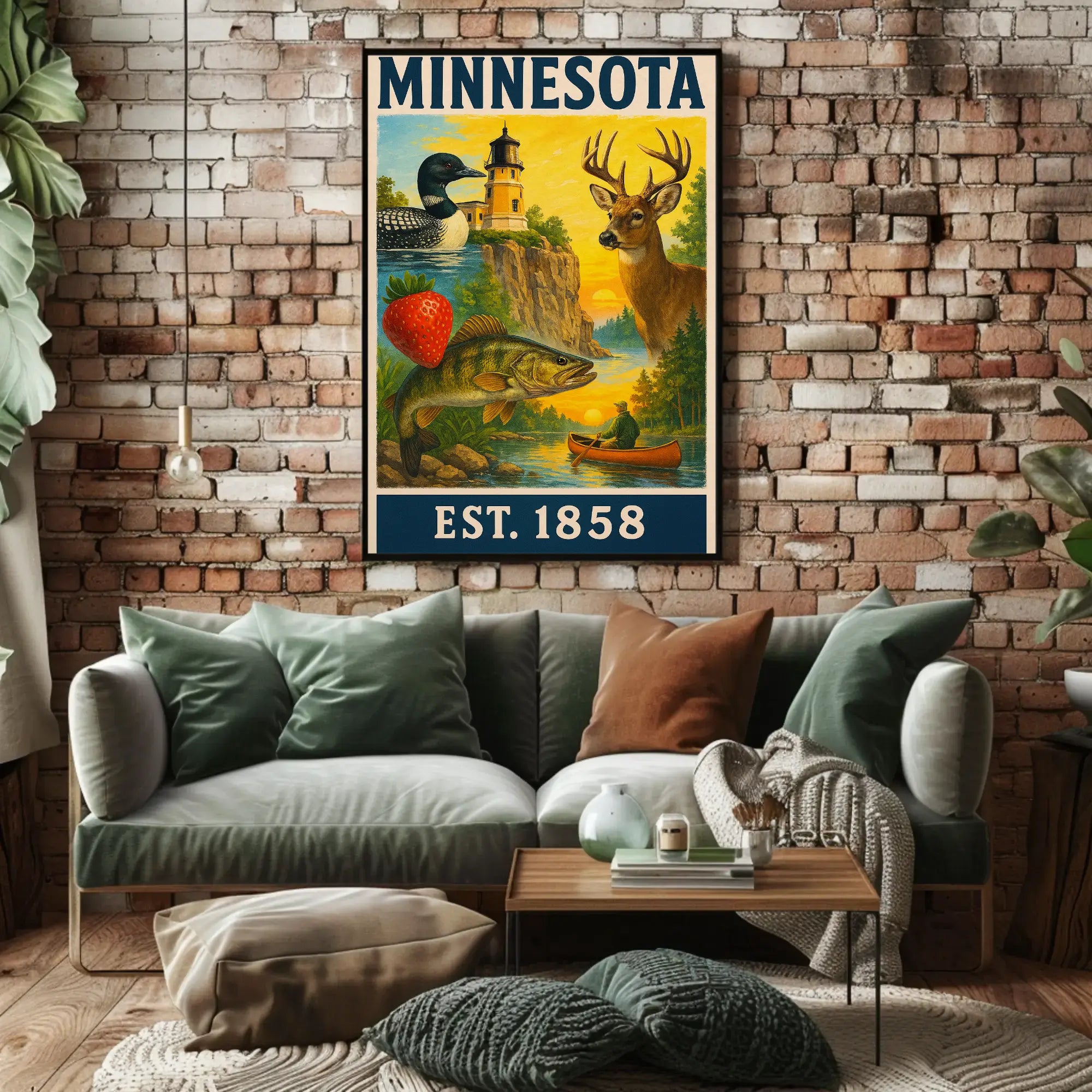 Vintage Minnesota Nostalgia Travel Poster PosterGoat