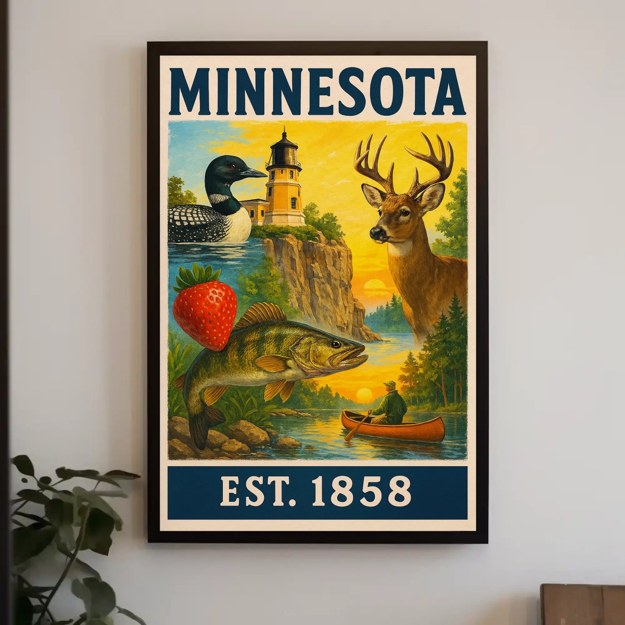 Vintage Minnesota Nostalgia Travel Poster PosterGoat