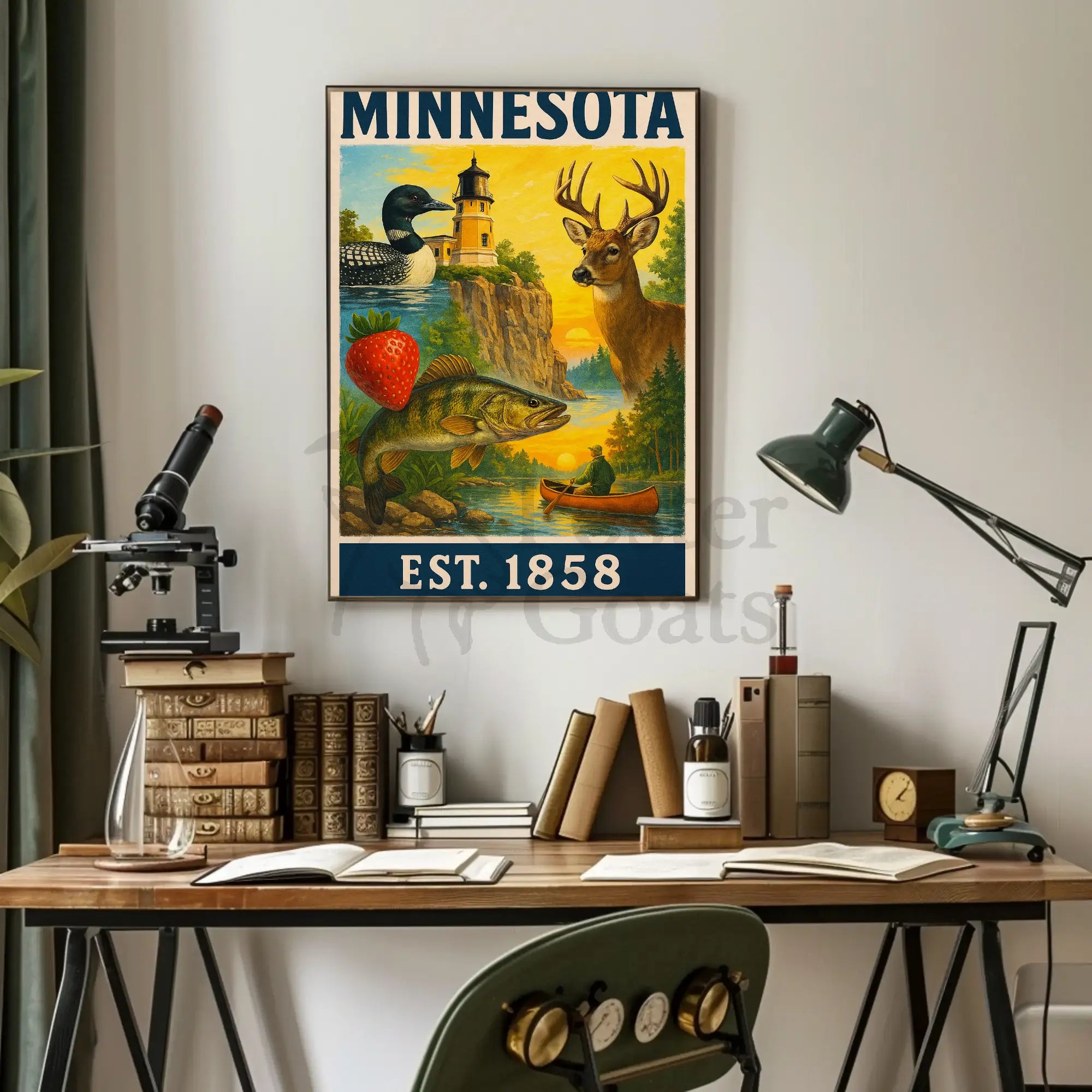 Vintage Minnesota Nostalgia Travel Poster PosterGoat
