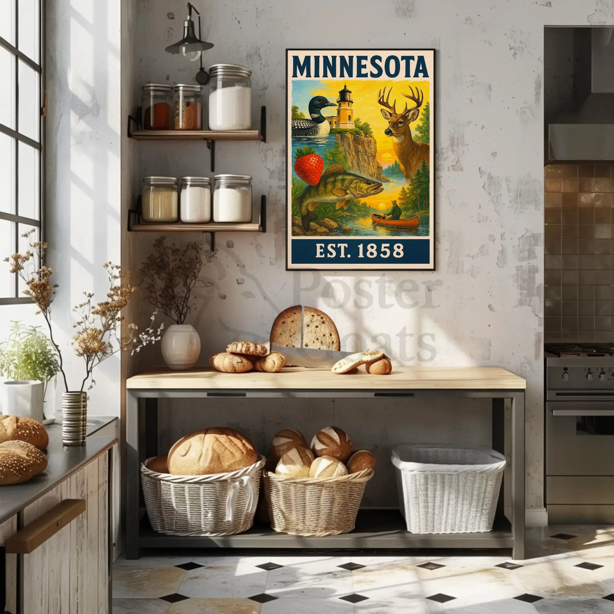 Vintage Minnesota Nostalgia Travel Poster PosterGoat