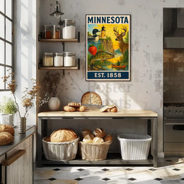 Vintage Minnesota Nostalgia Travel Poster PosterGoat