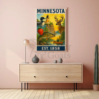 Vintage Minnesota Nostalgia Travel Poster PosterGoat