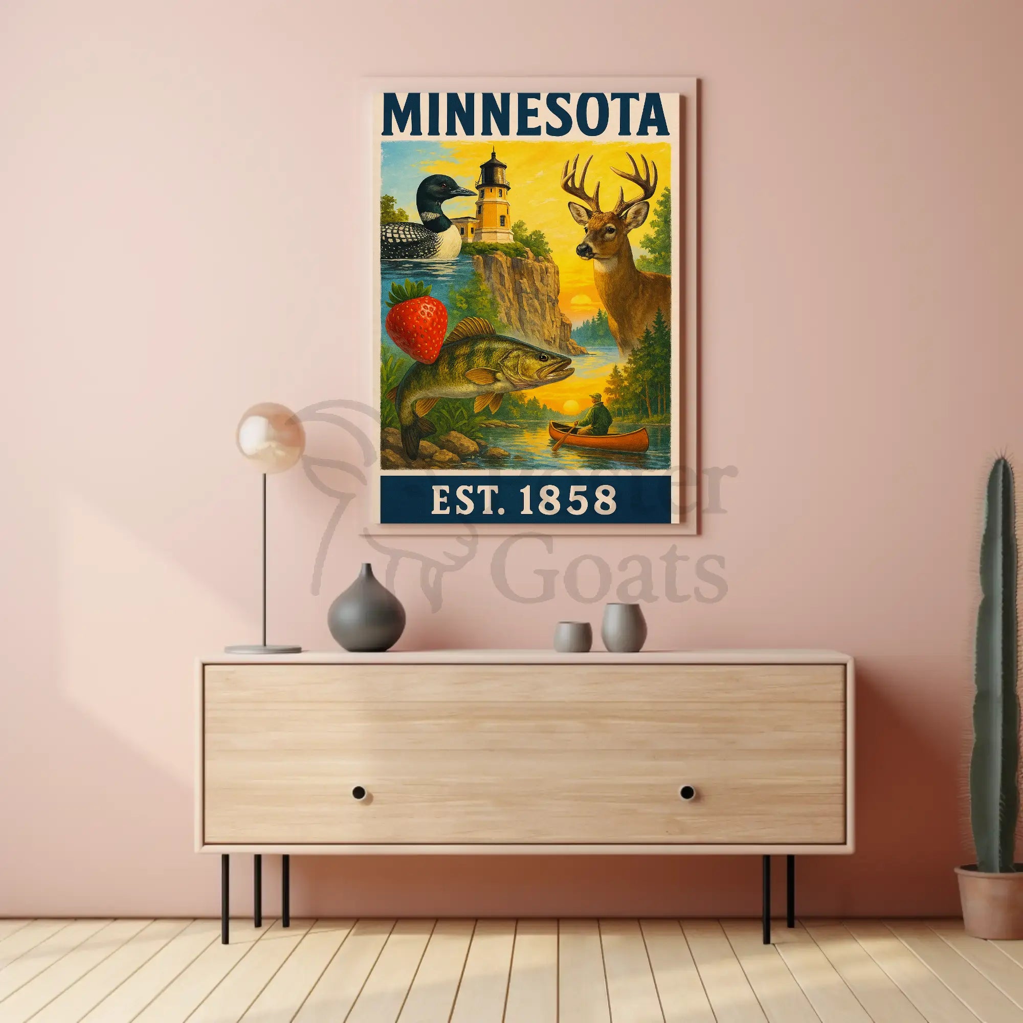 Vintage Minnesota Nostalgia Travel Poster PosterGoat