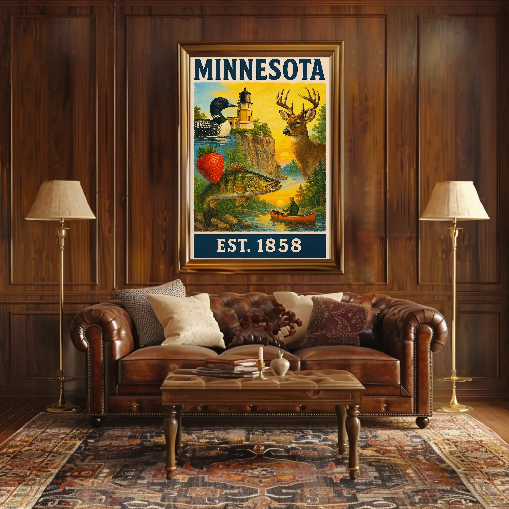 Vintage Minnesota Nostalgia Travel Poster PosterGoat