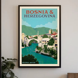 Vintage Mostar Travel Poster: Nostalgic Scenic Gem PosterGoat