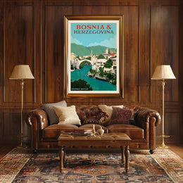 Vintage Mostar Travel Poster: Nostalgic Scenic Gem PosterGoat