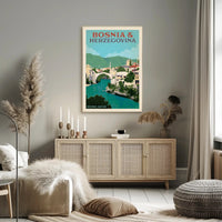 Vintage Mostar Travel Poster: Nostalgic Scenic Gem PosterGoat