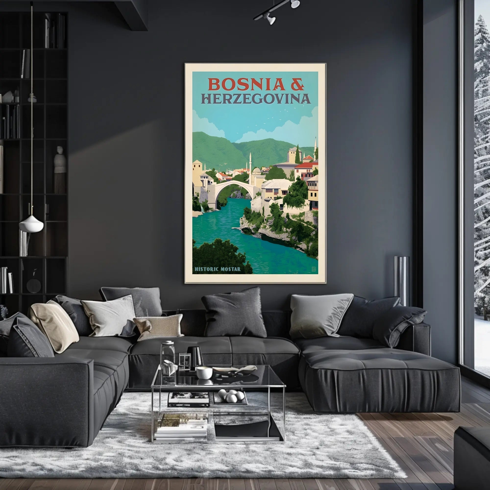 Vintage Mostar Travel Poster: Nostalgic Scenic Gem PosterGoat