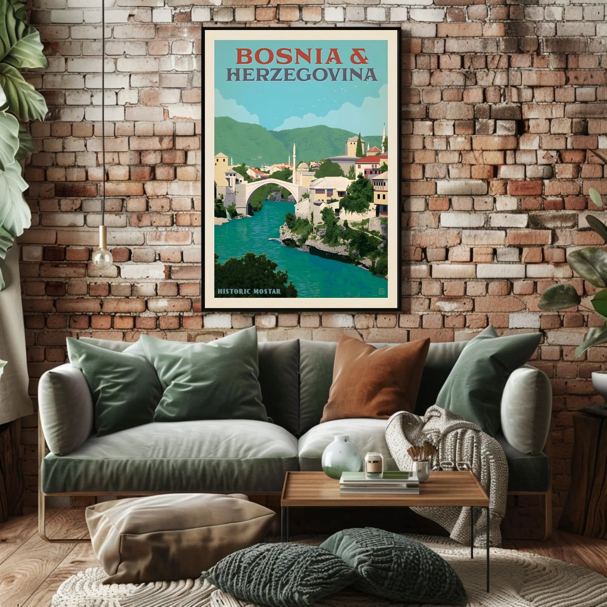 Vintage Mostar Travel Poster: Nostalgic Scenic Gem PosterGoat