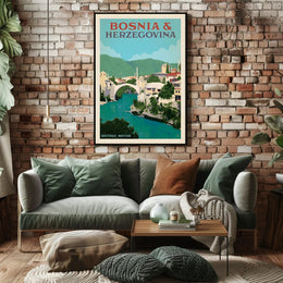 Vintage Mostar Travel Poster: Nostalgic Scenic Gem PosterGoat