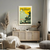 Vintage Mount Cook New Zealand Adventure Travel Poster PosterGoat