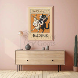 Vintage Musical Cats and Rabbits Animal Poster PosterGoat