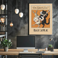Vintage Musical Cats and Rabbits Animal Poster PosterGoat