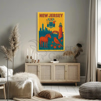 Vintage New Jersey State Symbols Cultural Heritage Poster PosterGoat