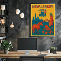 Vintage New Jersey State Symbols Cultural Heritage Poster PosterGoat