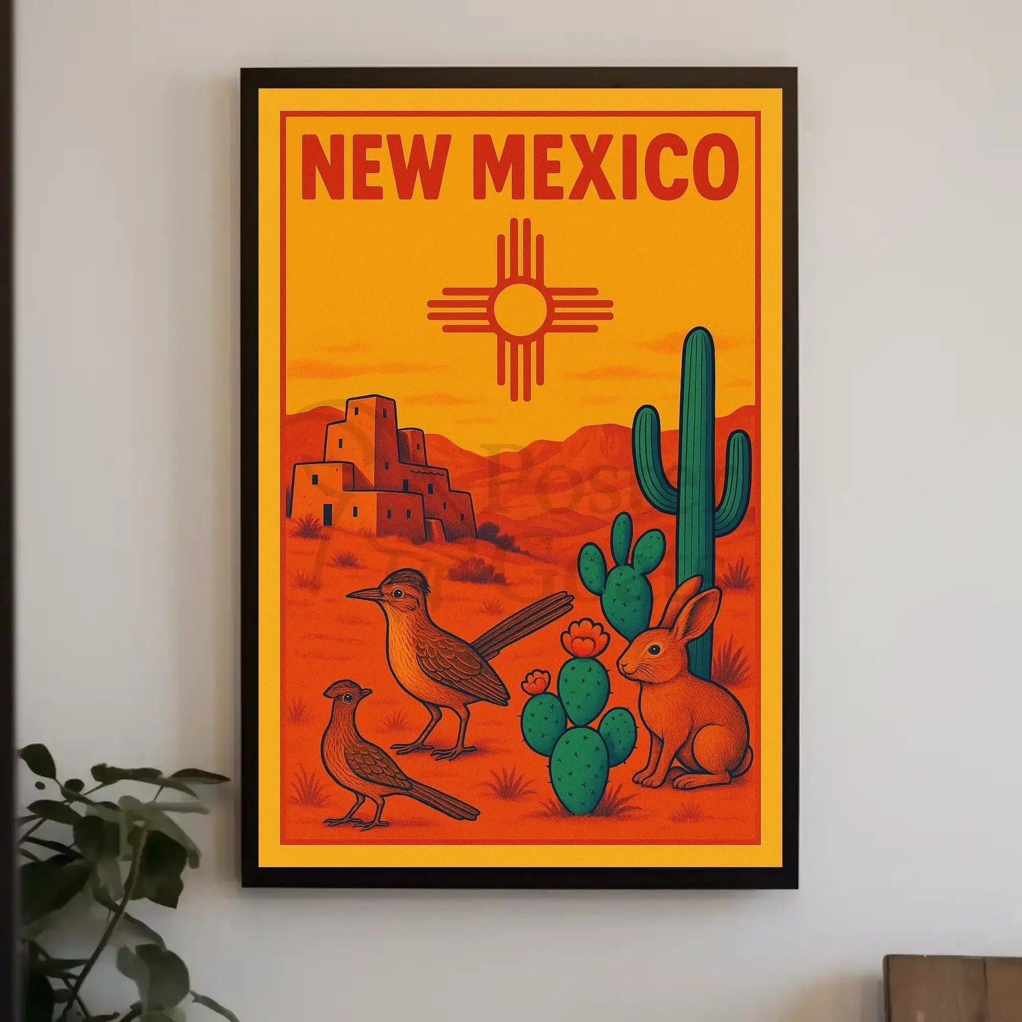 Vintage New Mexico Desert Travel Poster PosterGoat