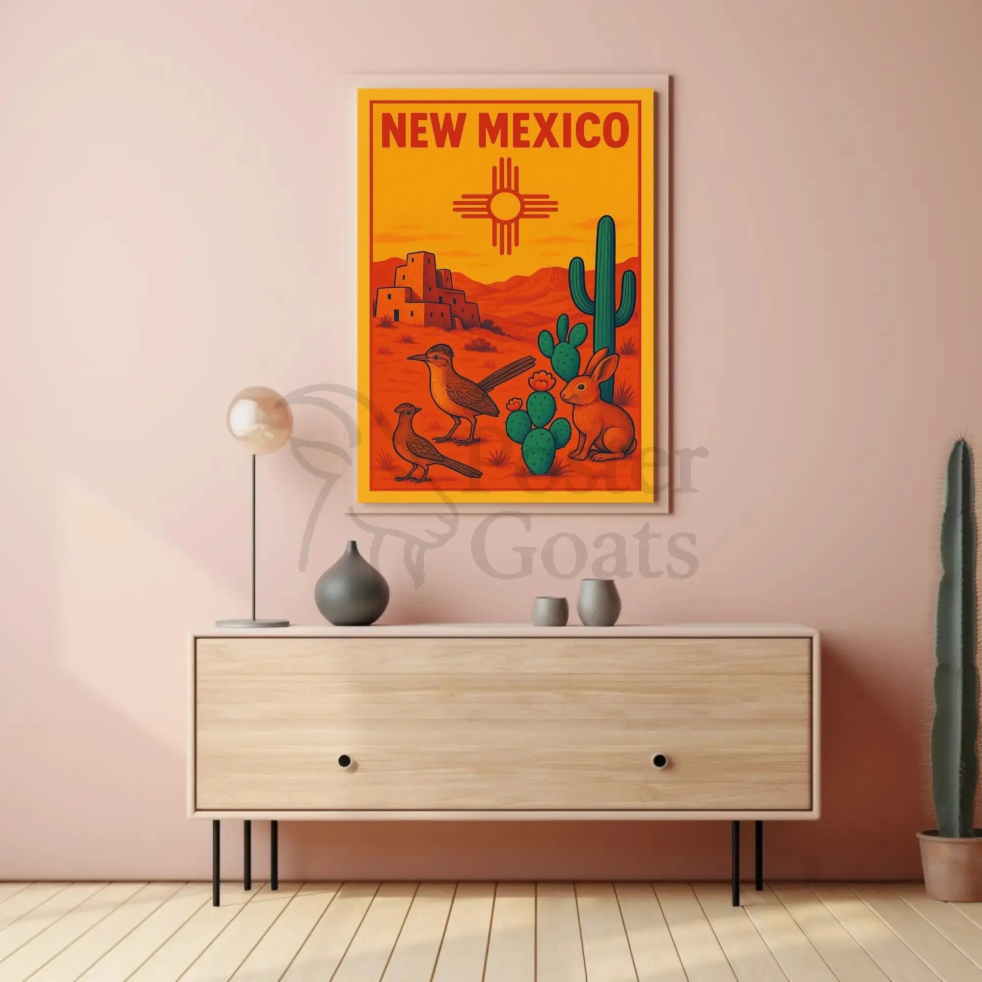 Vintage New Mexico Desert Travel Poster PosterGoat