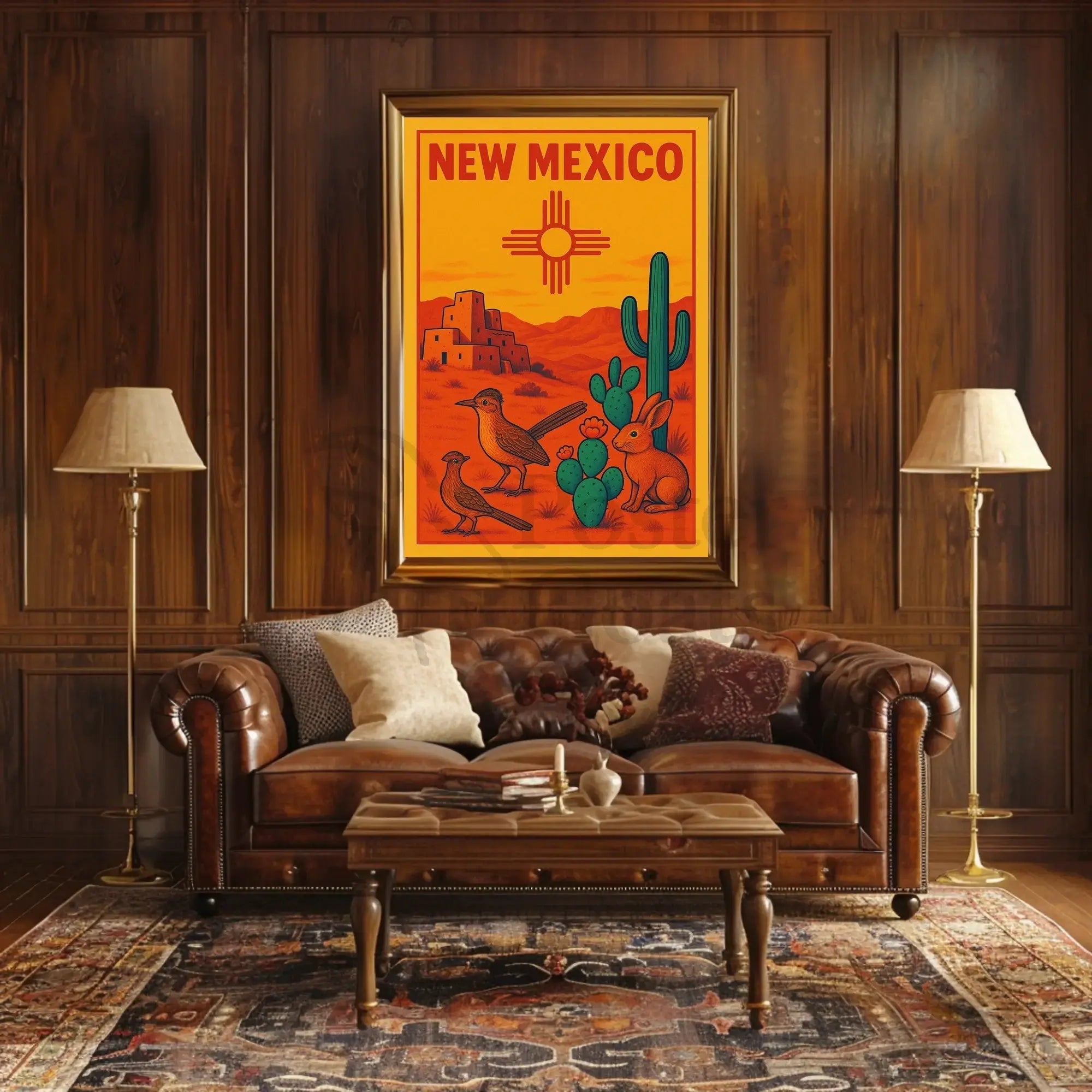Vintage New Mexico Desert Travel Poster PosterGoat