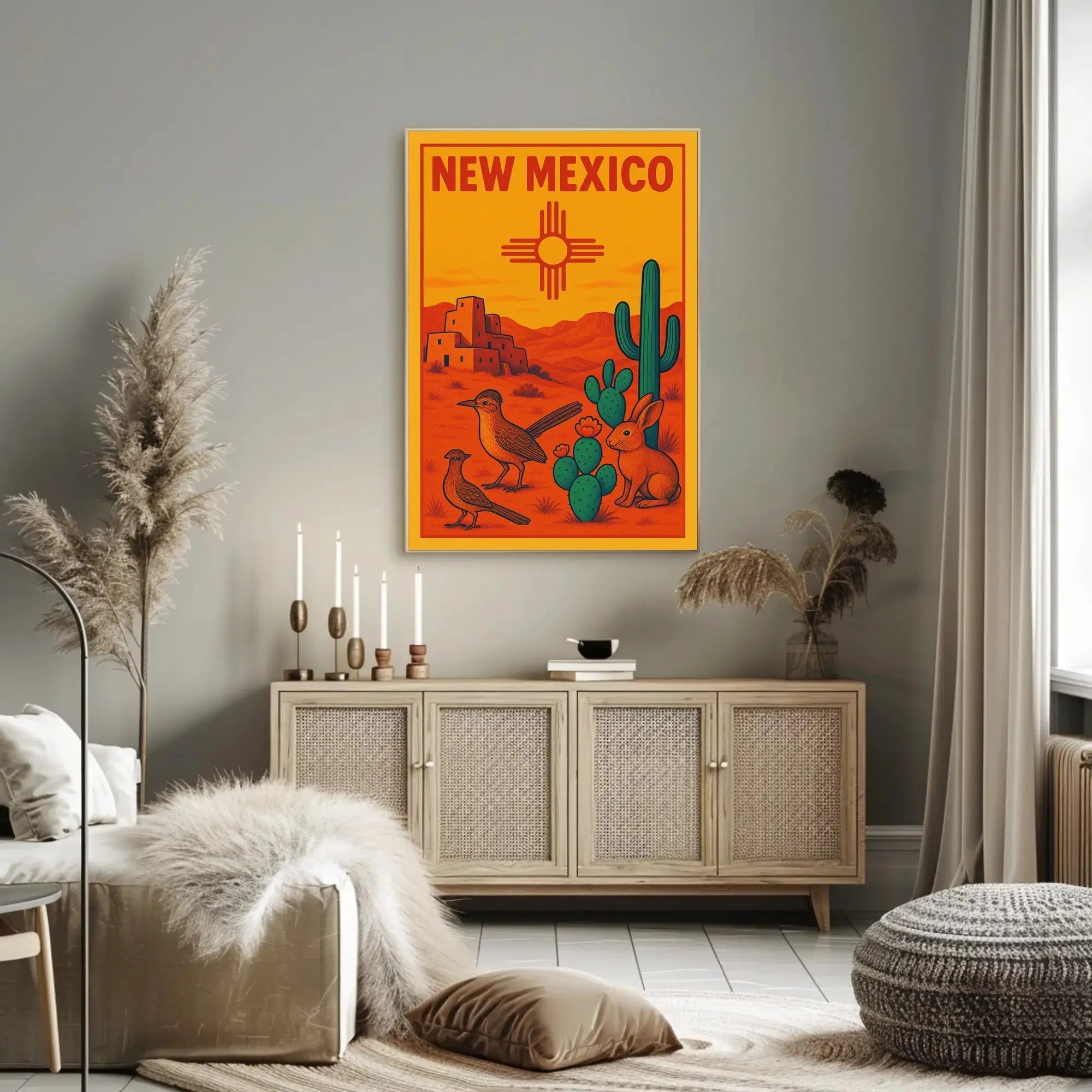 Vintage New Mexico Desert Travel Poster PosterGoat