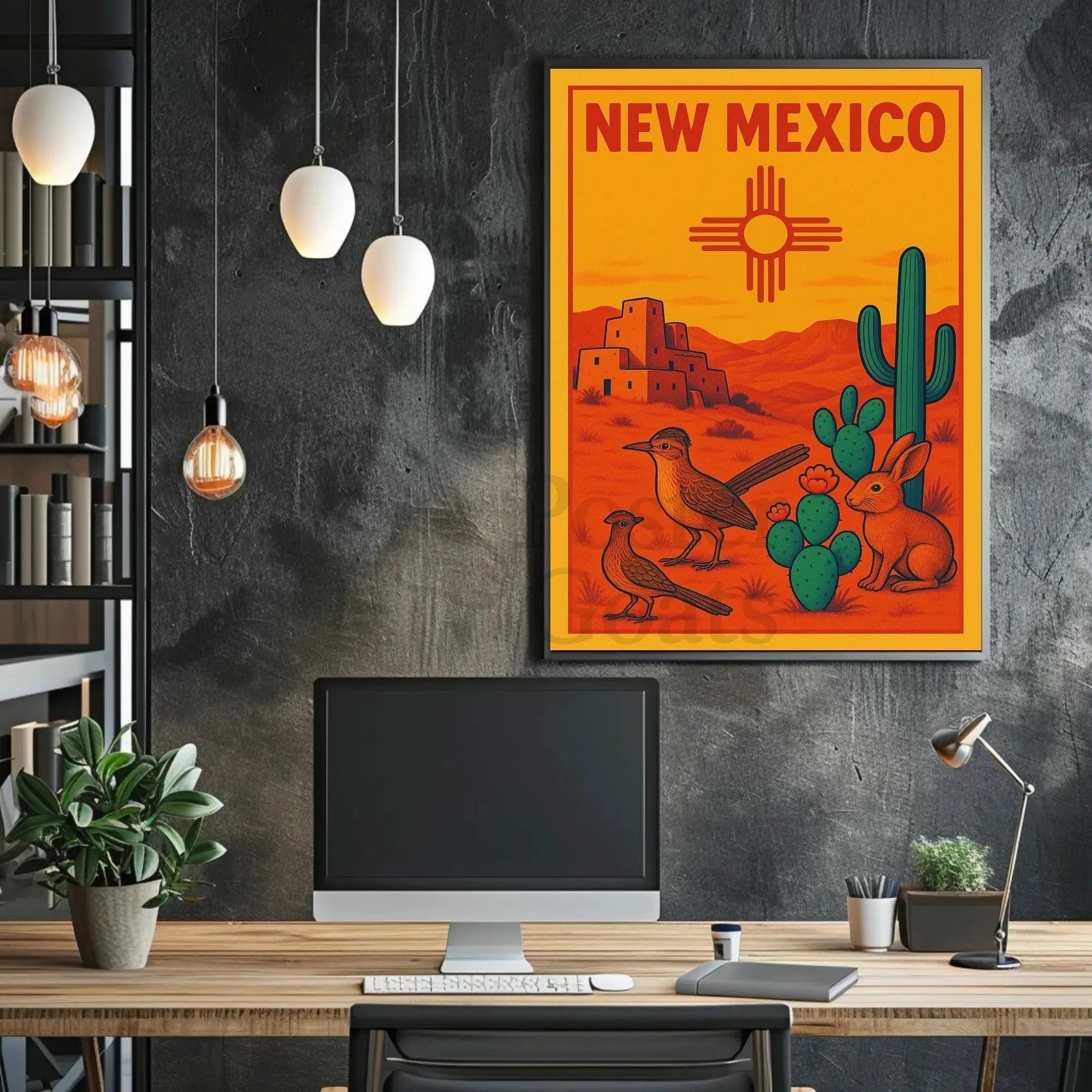Vintage New Mexico Desert Travel Poster PosterGoat