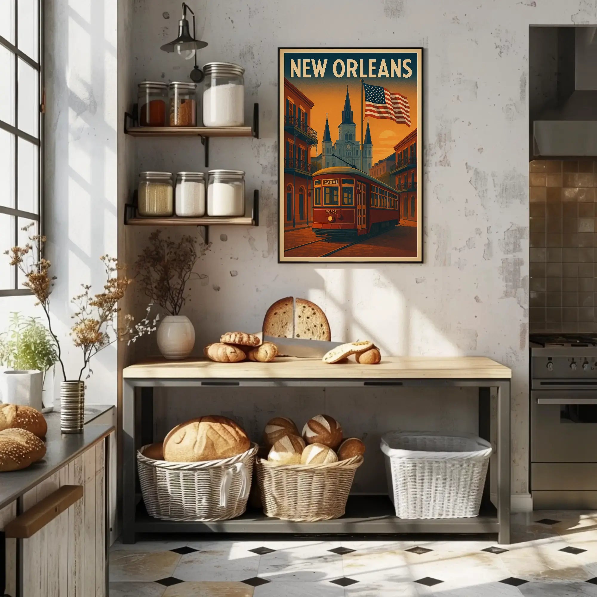Vintage New Orleans Streetcar Travel Poster PosterGoat