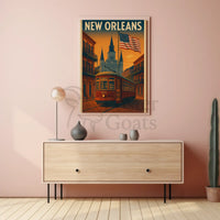 Vintage New Orleans Streetcar Travel Poster PosterGoat
