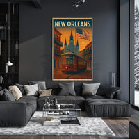Vintage New Orleans Streetcar Travel Poster PosterGoat