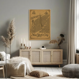 Vintage New York City Exploration Travel Poster PosterGoat
