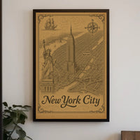 Vintage New York City Exploration Travel Poster PosterGoat