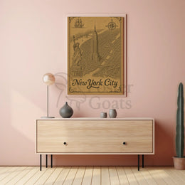 Vintage New York City Exploration Travel Poster PosterGoat