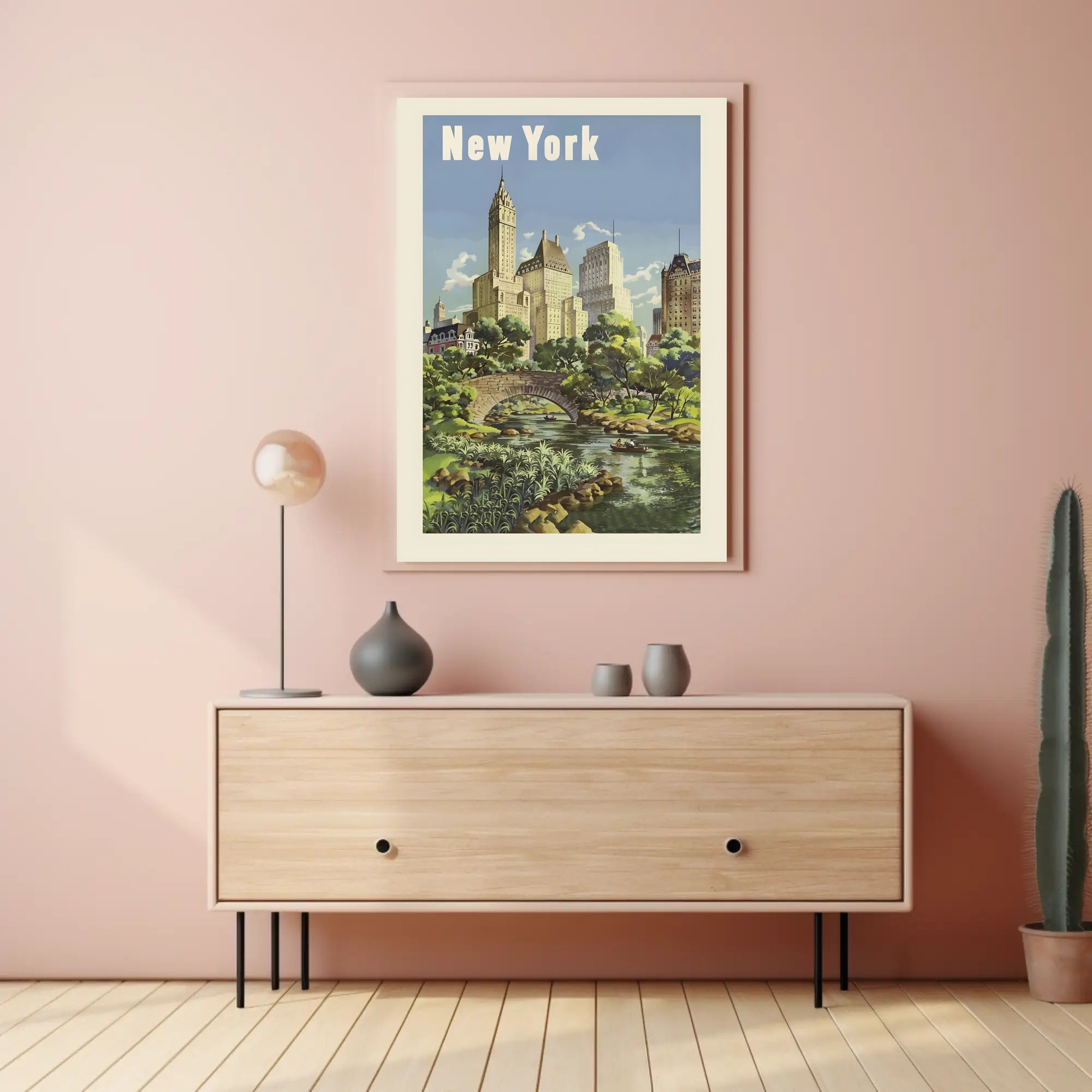 Vintage New York City Skyline - Travel Poster PosterGoat