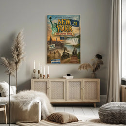 Vintage New York Nostalgia Cultural or Heritage Poster PosterGoat