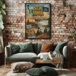 Vintage New York Nostalgia Cultural or Heritage Poster PosterGoat