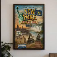 Vintage New York Nostalgia Cultural or Heritage Poster PosterGoat