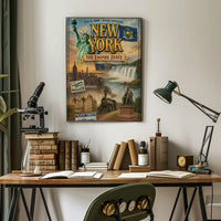 Vintage New York Nostalgia Cultural or Heritage Poster PosterGoat