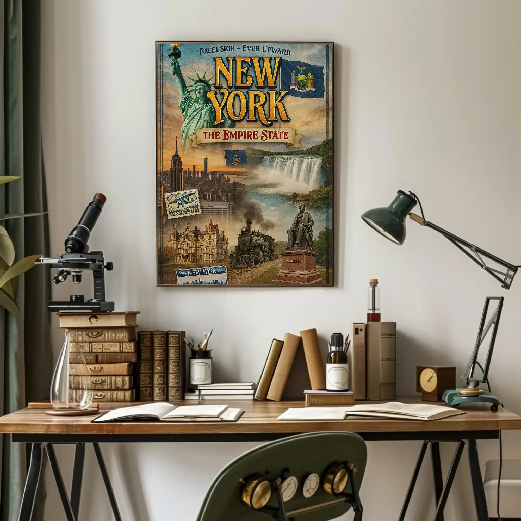 Vintage New York Nostalgia Cultural or Heritage Poster PosterGoat