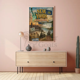 Vintage New York Nostalgia Cultural or Heritage Poster PosterGoat