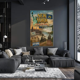 Vintage New York Nostalgia Cultural or Heritage Poster PosterGoat