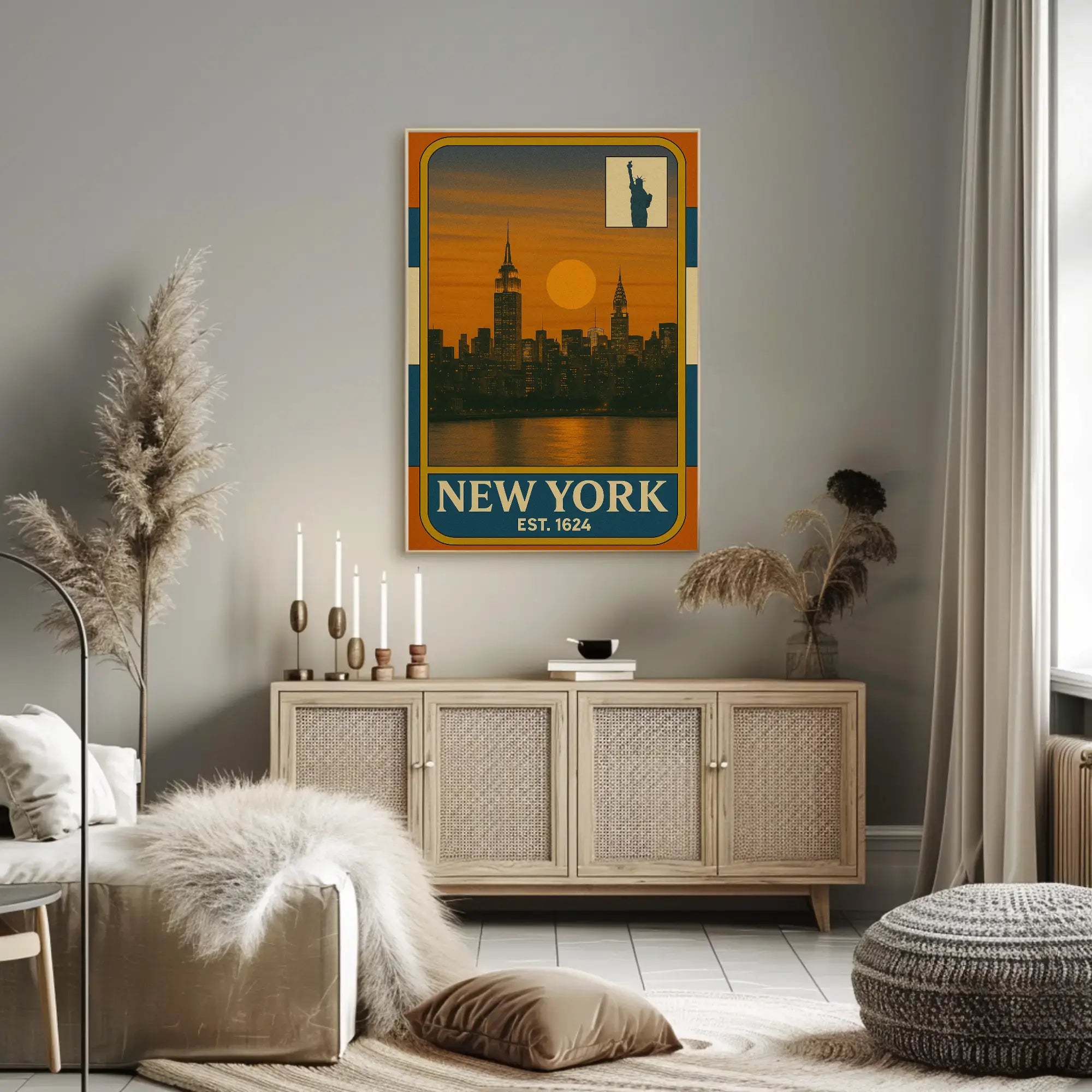 Vintage New York Skyline Nostalgia Travel Poster PosterGoat