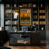 Vintage New York Skyline Nostalgia Travel Poster PosterGoat