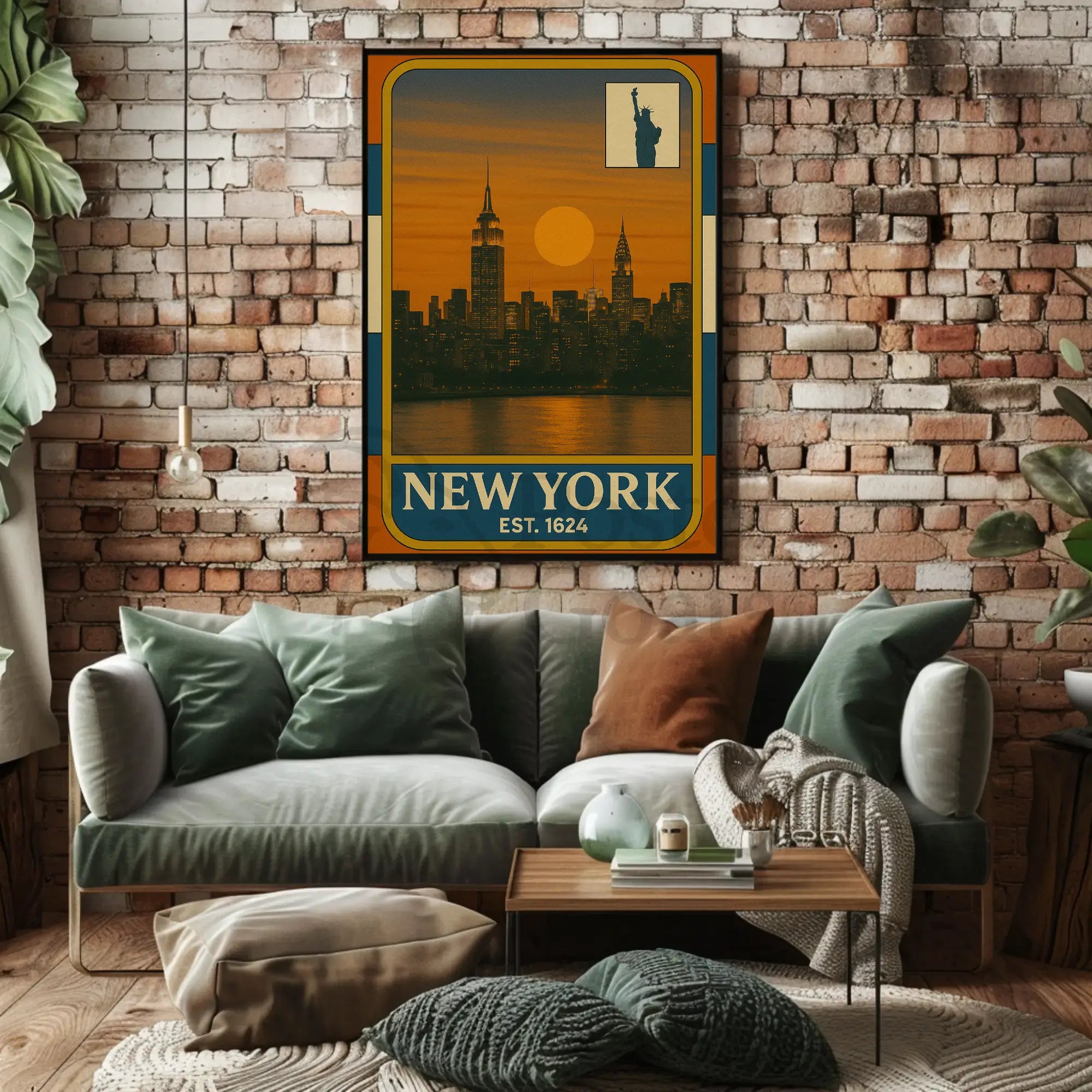 Vintage New York Skyline Nostalgia Travel Poster PosterGoat