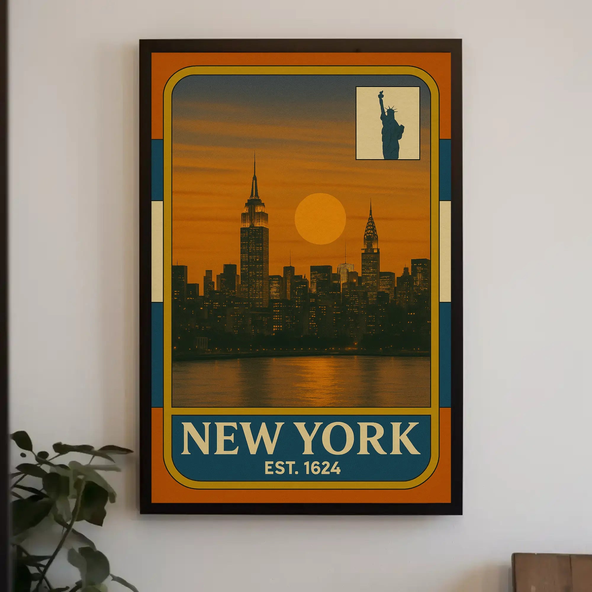 Vintage New York Skyline Nostalgia Travel Poster PosterGoat