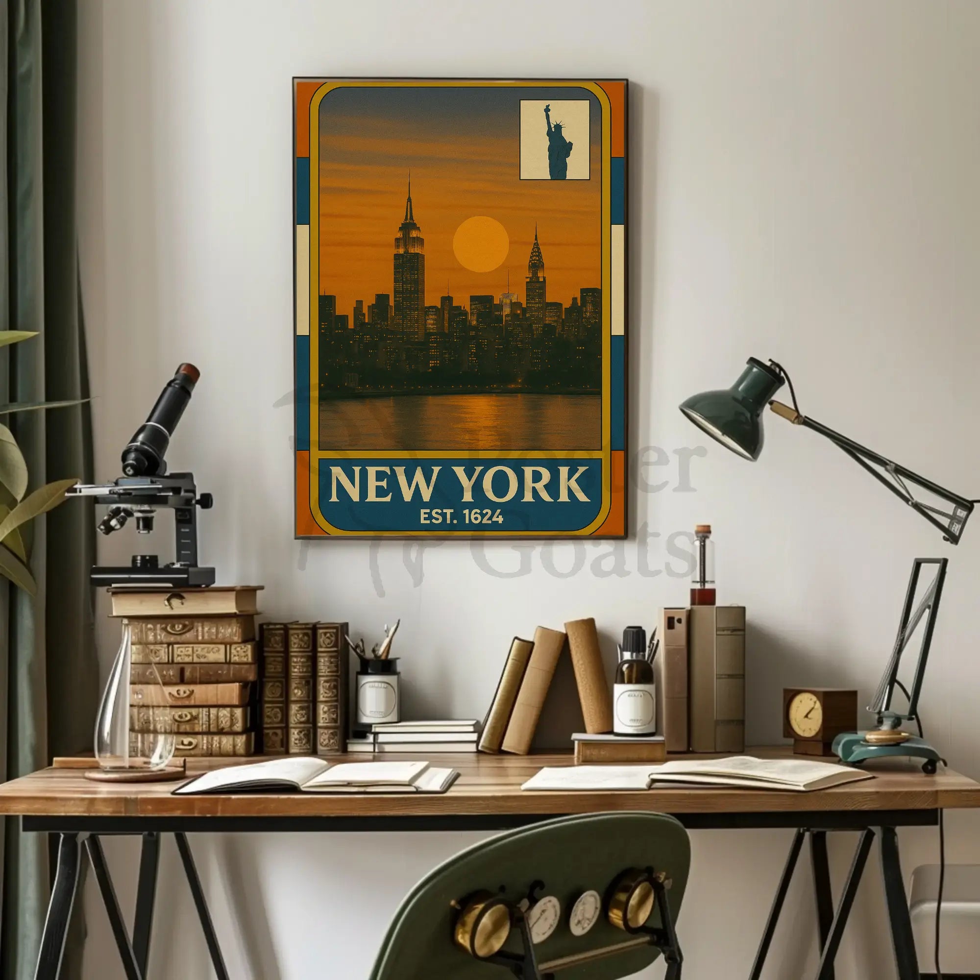 Vintage New York Skyline Nostalgia Travel Poster PosterGoat