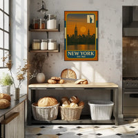 Vintage New York Skyline Nostalgia Travel Poster PosterGoat