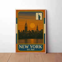 Vintage New York Skyline Nostalgia Travel Poster PosterGoat