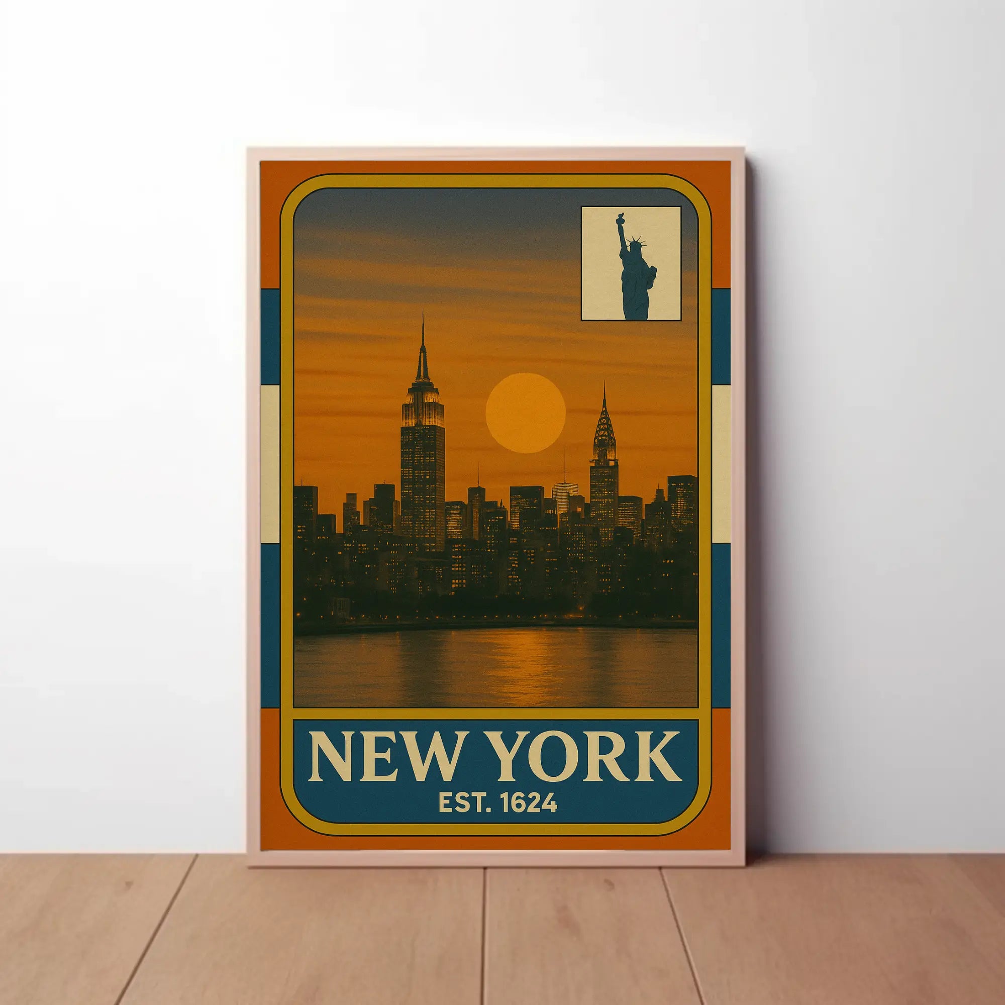 Vintage New York Skyline Nostalgia Travel Poster PosterGoat