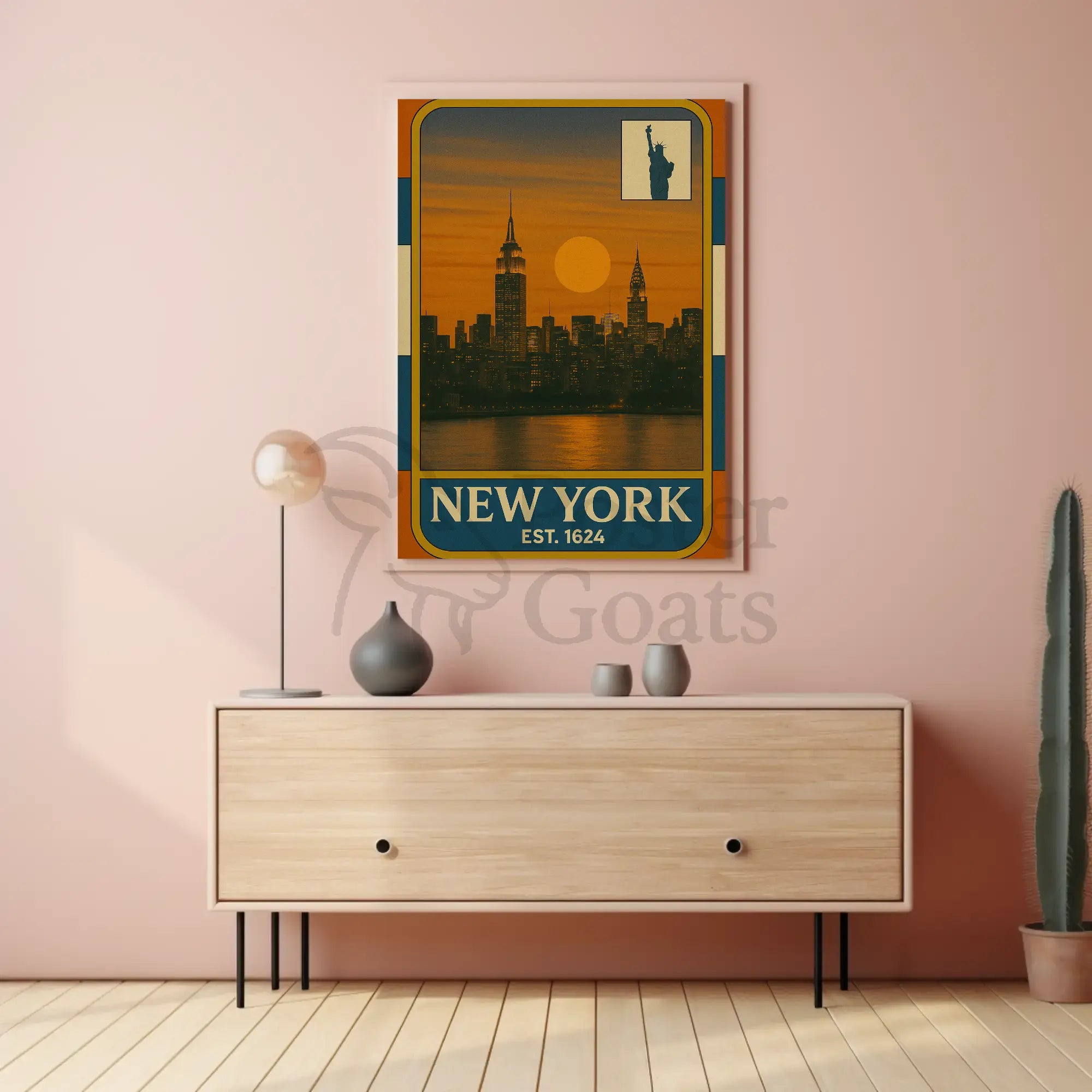 Vintage New York Skyline Nostalgia Travel Poster PosterGoat
