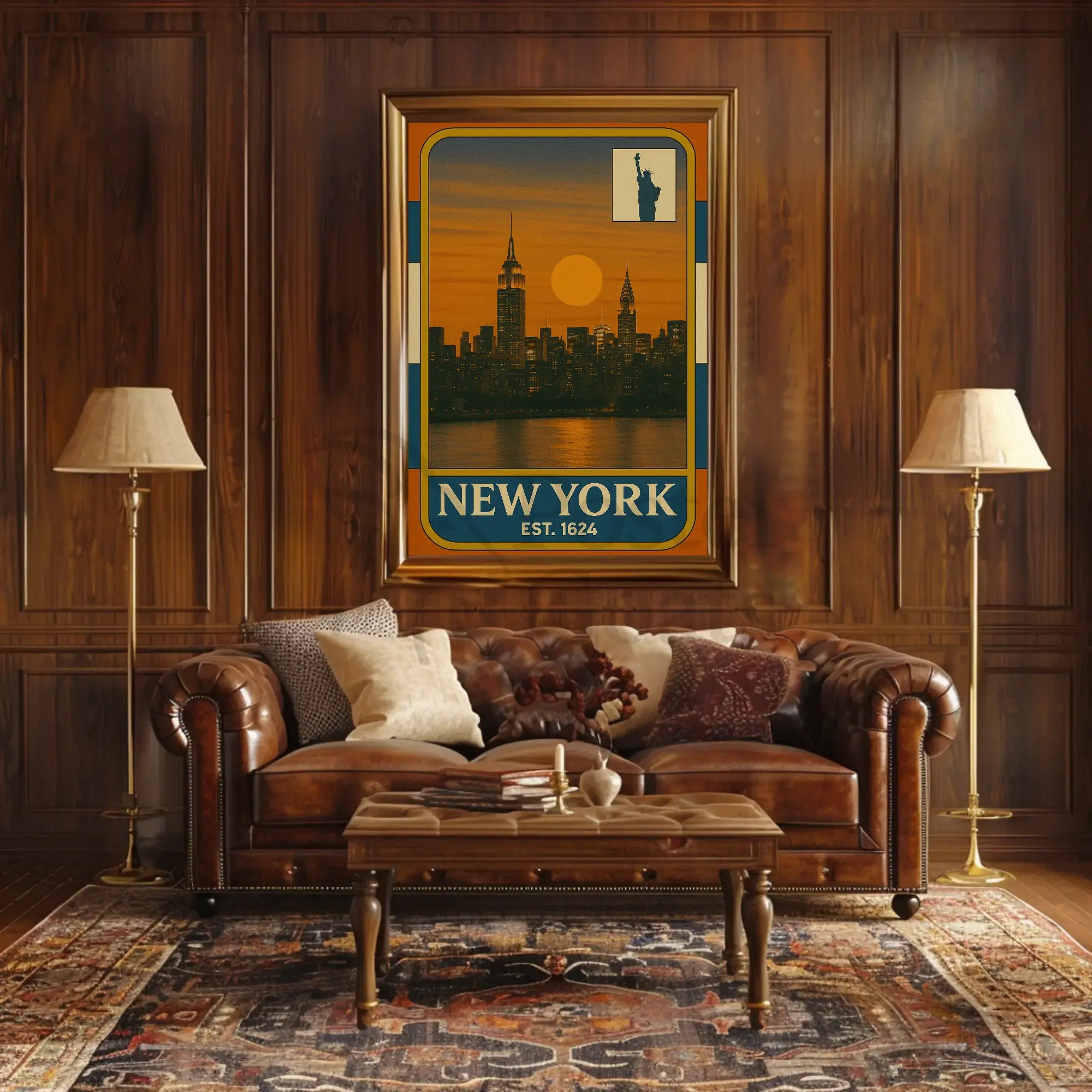 Vintage New York Skyline Nostalgia Travel Poster PosterGoat