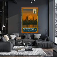 Vintage New York Skyline Nostalgia Travel Poster PosterGoat