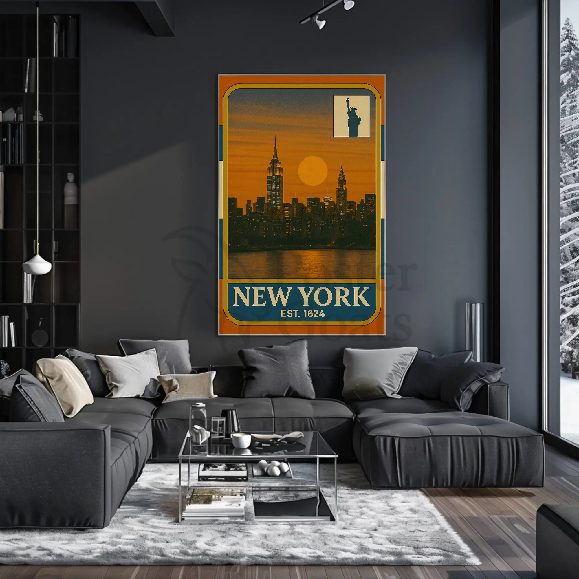 Vintage New York Skyline Nostalgia Travel Poster PosterGoat